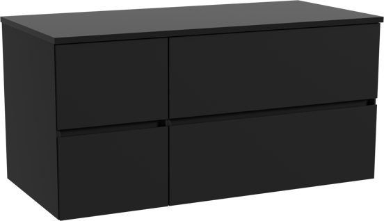 Storke Edge meuble salle de bains suspendu 110 x 52 cm noir mat avec Panton tablette simple en mdf enduit de poudre noir mat