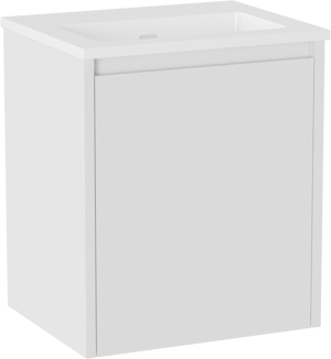 Storke Seda meuble salle de bains suspendu 45 x 35 cm blanc mat avec Diva plan simple en marbre composite blanc brillant