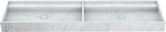 Balmani Cubo dubbele wastafel Carrara marmer 180 x 49 cm