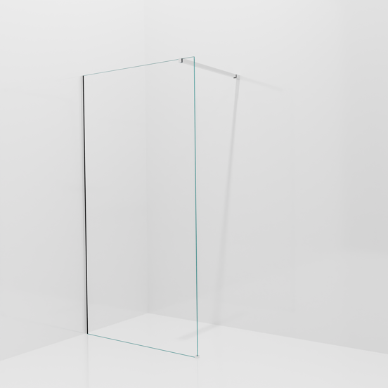 Balmani Modular douche à l'italienne: 110 x 200 cm, Verre transparent, avec coating, Profil Chrome brillant