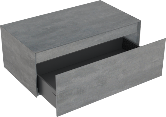 Storke Edge Modulo zwevende wastafelonderkast 85 x 48 cm beton donkergrijs 1 lade