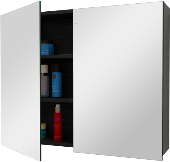 Balmani Lucida spiegelkast 90 x 72 cm zwarte eik