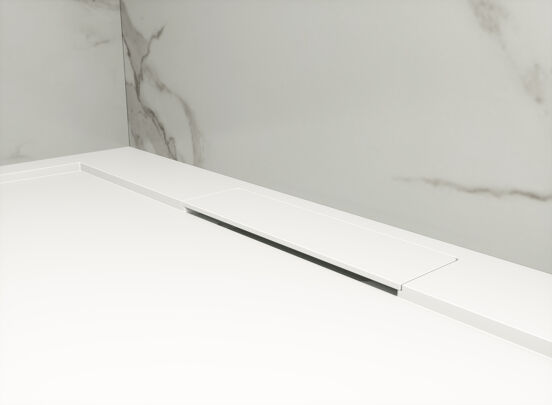 Balmani Andes Duschwanne: 140 x 90 cm, Solid Surface, Weiß matt