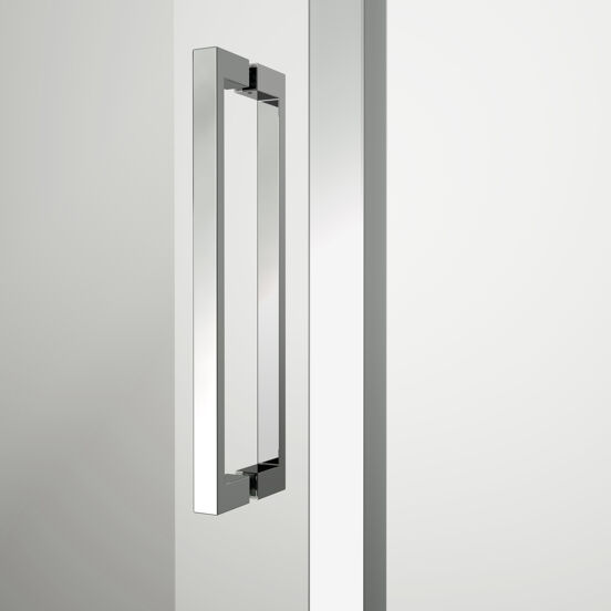 Luca Varess Senses douchehoek met schuifdeur en vaste zijwand 160 x 100 cm helder glas glanzend chroom profiel