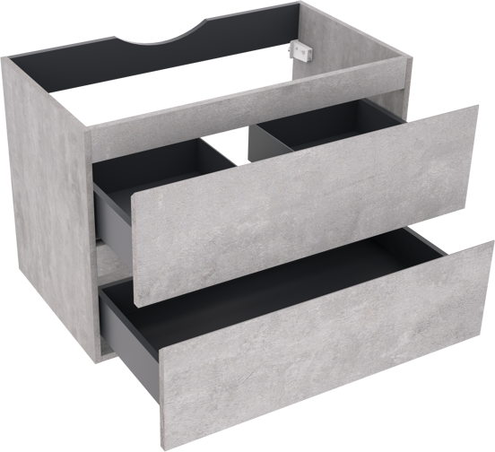 Linie Lado meuble sous-vasque suspendu 80 x 46 cm béton gris foncé 2 tiroirs
