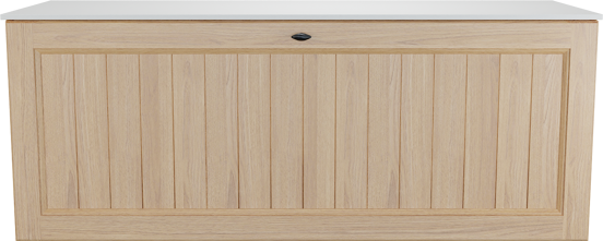 Balmani Lemon zwevend badkamermeubel 135 x 55 cm, fineer natuur eik met Stretto enkel of dubbel tablet in mat wit