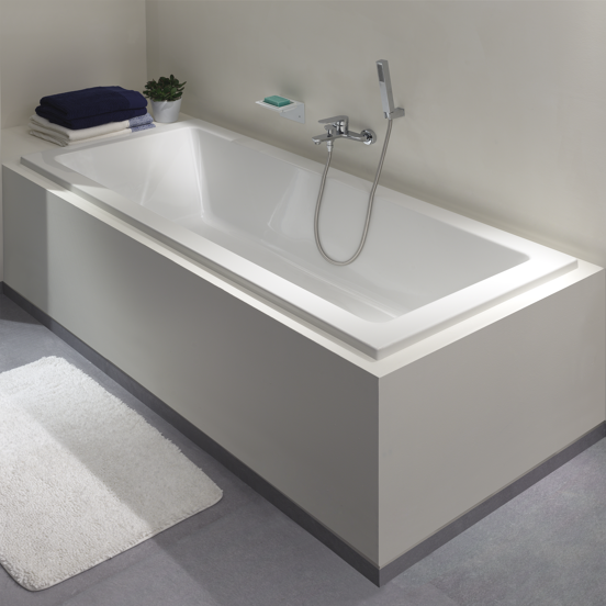 Luca Varess Sandrina baignoire encastrable duo 180 x 80 cm acrylique blanc brillant