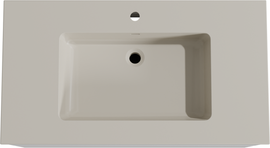 Storke Edge zwevend badkamermeubel 95 x 52 cm glanzend wit met Diva enkele wastafel in top solid zijdegrijs