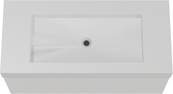Balmani Fila meuble salle de bains suspendu 120 x 55 cm blanc mat avec Modus lavabo simple pour 2 trous de robinet en solid surface blanc mat, Nervure droite symétrique verticale