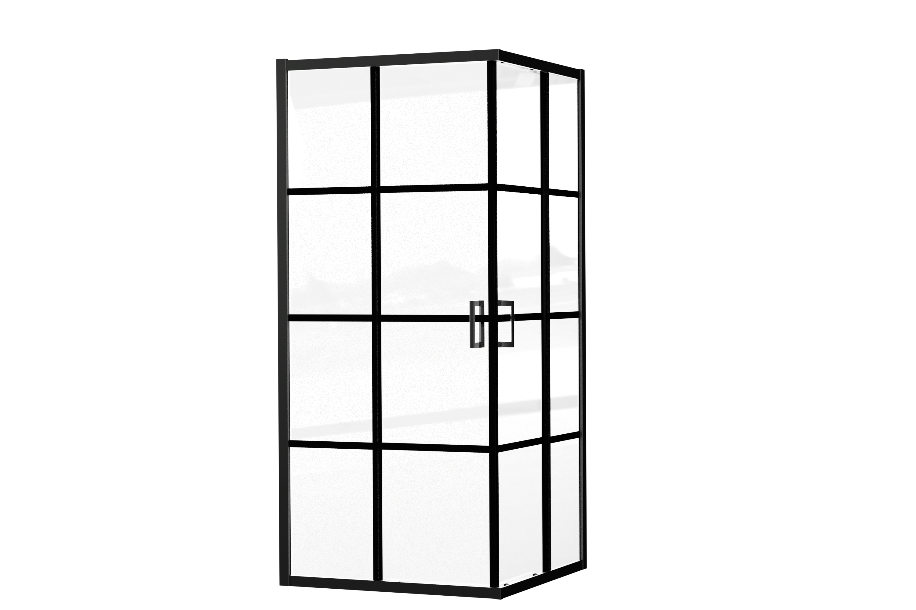 Luca Varess Vidor douchecabine met hoekinstap met 2 schuifdeuren 90 x 90 cm Square glas mat zwart profiel