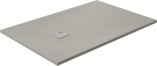 Luca Varess Classy duschwanne 120 x 80 cm marmorkomposit  Hellgrau matt rockstruktur