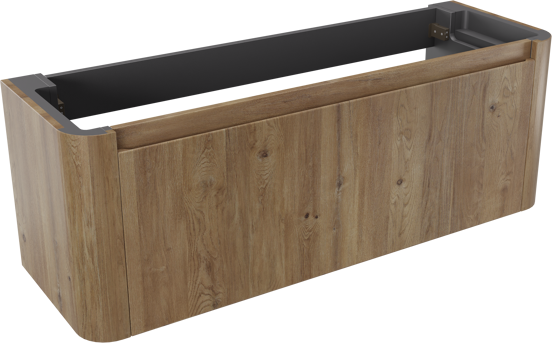 Storke Soft zwevende wastafelonderkast 140 x 46 cm Ruwe eiken 2 lades