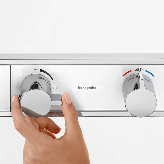 Hansgrohe Rainselect thermostatische inbouw douchekraan met handdouchehouder 2 functies glanzend chroom en wit