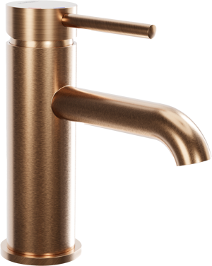 Blaufoss Round EcoStart standaard wastafelkraan Brushed Rosegold