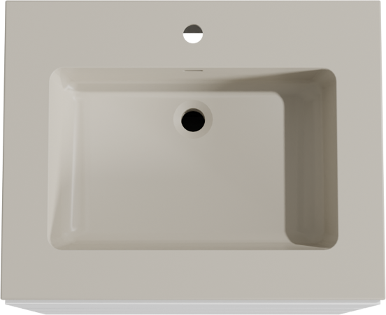 Storke Edge staand badkamermeubel 65 x 52 cm mat wit met Diva enkele wastafel in top solid zijdegrijs