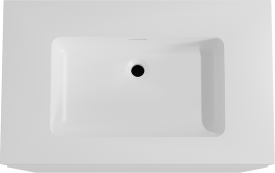 Storke Edge meuble salle de bains à poser 85 x 52 cm blanc mat avec Mata High plan simple en solid surface blanc mat