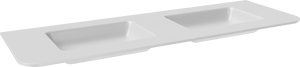 Balmani Moon dubbele wastafel mat witte Solid Surface 160 x 55 cm