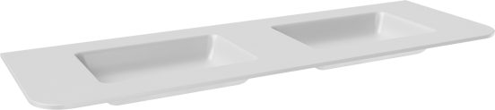 Balmani Moon double vasque Solid Surface blanc mat 160 x 55 cm