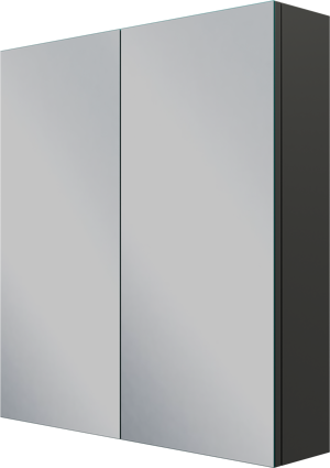 Linie Montro Spiegelschrank Bad: 70 x 75 cm, Schwarz matt