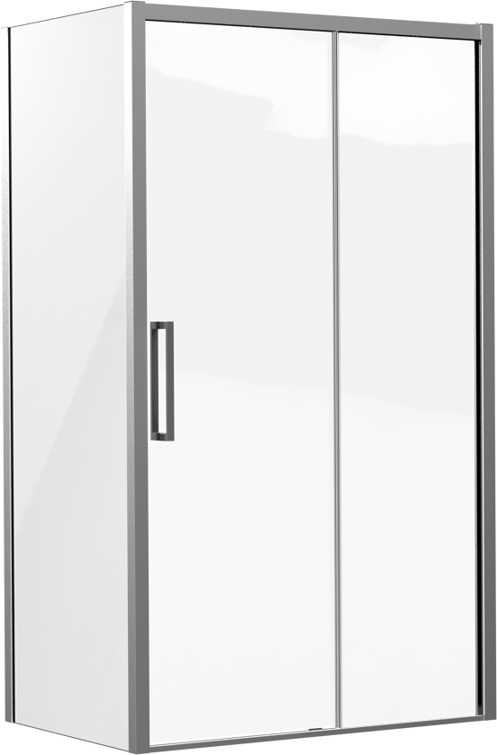 Luca Varess Senses Eckdusche: Schiebetür, fixierte Seitenwand, 120 x 80 cm, Klarglas, Chrom Profil, glänzend