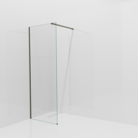 Balmani Modular inloopdouche: 80 x 200 cm, Helder glas met coating, Steengrijs profielen
