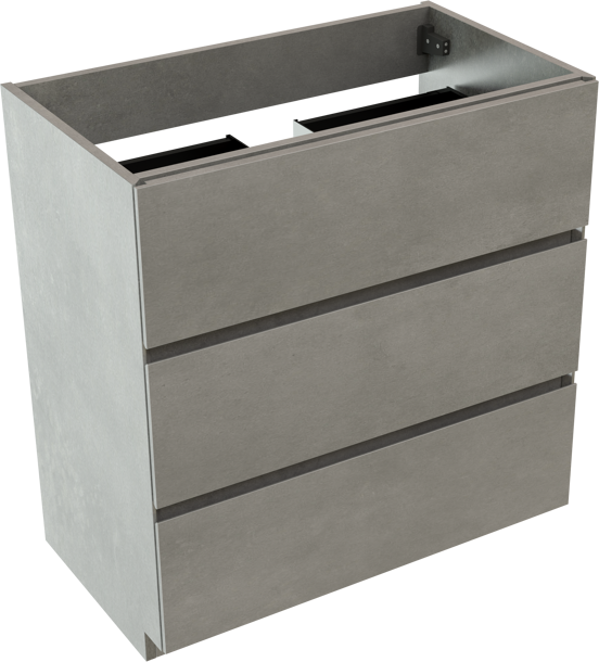Storke Edge staande wastafelonderkast 80 x 46 cm beton donkergrijs 3 lades