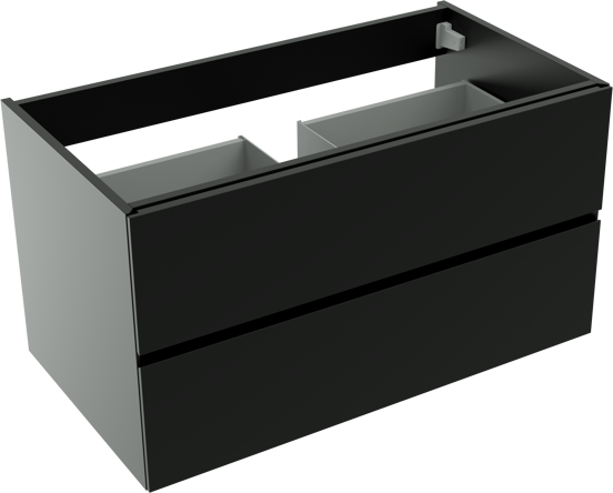 Storke Edge meuble sous-vasque suspendu 95 x 52 cm noir mat 2 tiroirs