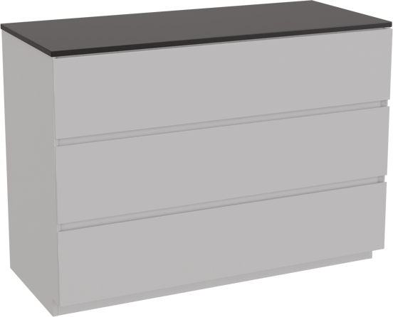 Storke Edge staand badkamermeubel 120 x 52 cm glanzend wit met Panton enkel of dubbel tablet in gepoedercoate mdf mat zwart