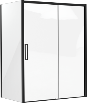 Luca Varess Senses douchecabine met schuifdeur en vaste zijwand 160 x 100 cm helder glas mat zwart profiel