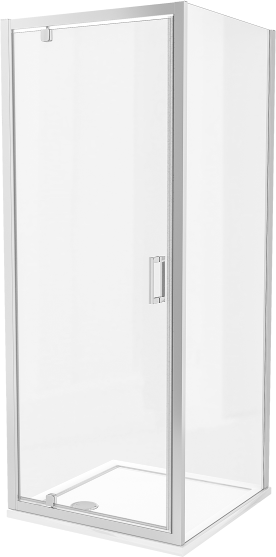Luca Varess Vidor douchehoek met draaideur en vaste zijwand 80 x 80 cm helder glas glanzend chroom profiel