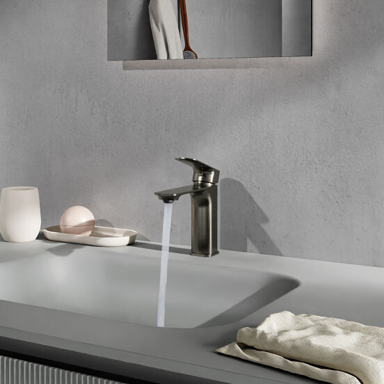 Blaufoss Bodan EcoStart Standard-Waschbecken Armatur: Brushed Gunmetal