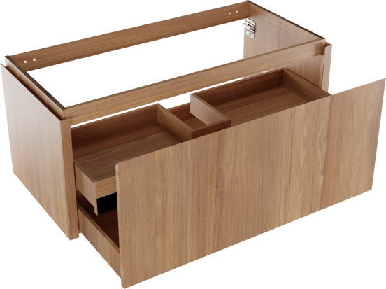 Balmani Eclips meuble sous-lavabo suspendu 120 x 55 cm Teck 2 tiroirs