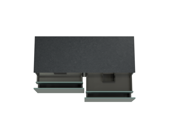 Balmani Sfera meuble salle de bains suspendu 150 x 55 cm forest avec Stretto tablette simple ou double en granit noir