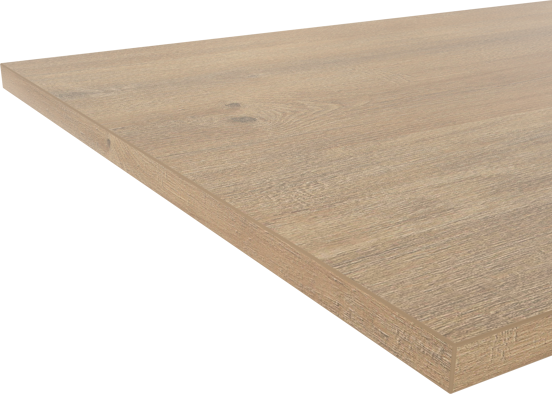 Linie Lado enkel of dubbel wastafelblad natuur eiken melamine 100 x 46 cm