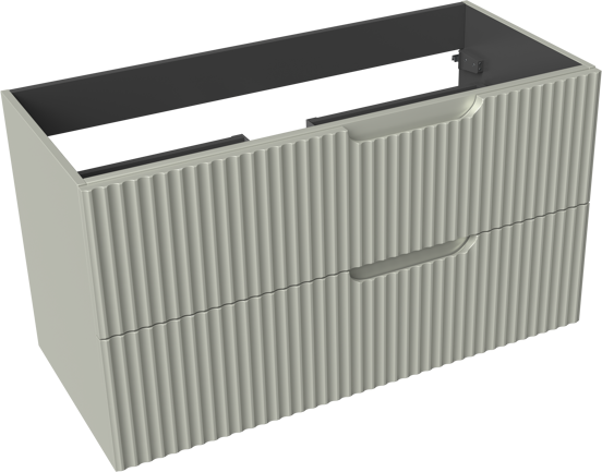 Linie Ribbo zwevende wastafelonderkast 100 x 46 cm greige 2 lades