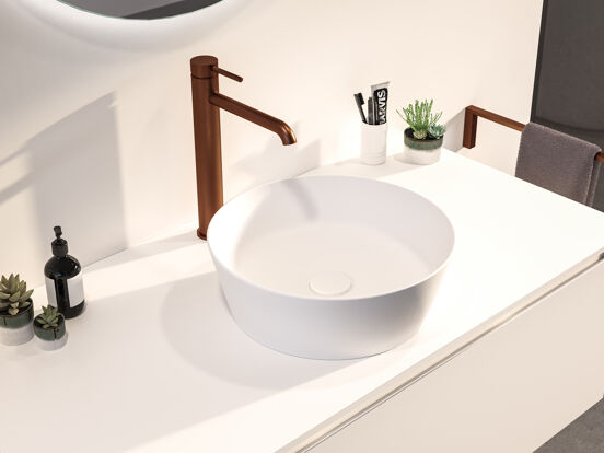 Storke Cona vasque à poser mat Solid Surface rond Ø 36 cm
