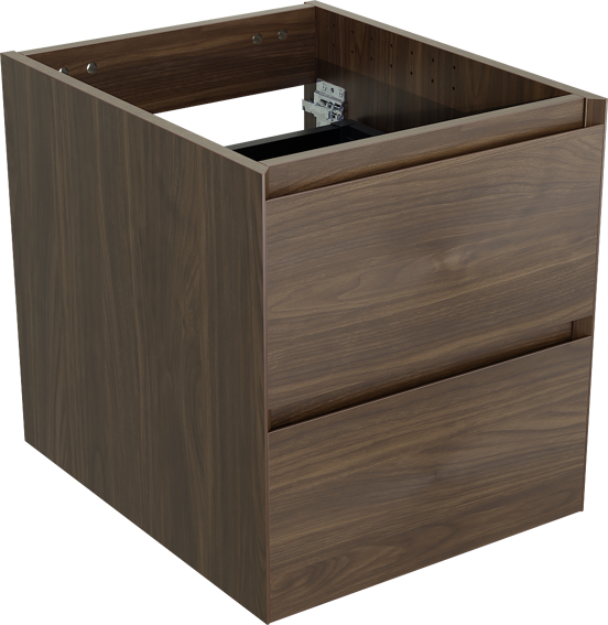 Balmani Mitra meuble sous-lavabo suspendu 45 x 55 cm noyer américain 2 tiroirs