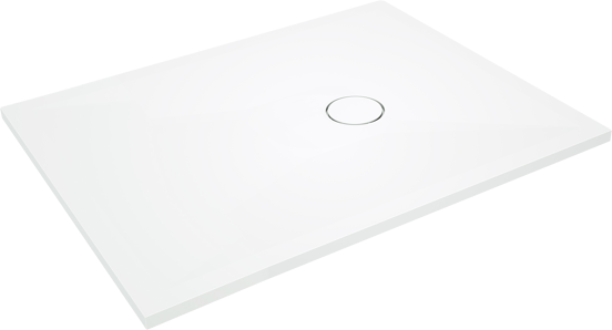Balmani Lago Duschwanne: 100 x 80 cm, Solid Surface, Weiß matt