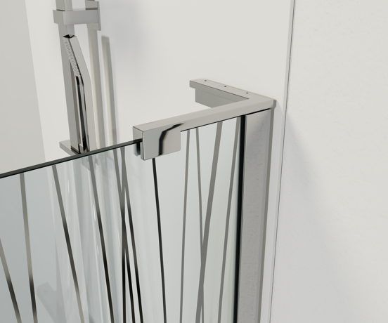 Balmani Modular inloopdouche 136 x 200 cm mikado glas en chroom profiel