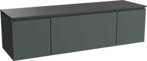 Balmani Sfera zwevend badkamermeubel 180 x 55 cm forest met Stretto enkel of dubbel tablet in graniet zwart