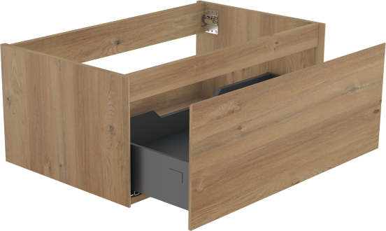 Storke Edge meuble sous-vasque suspendu 85 x 52 cm chêne brut 1 tiroir