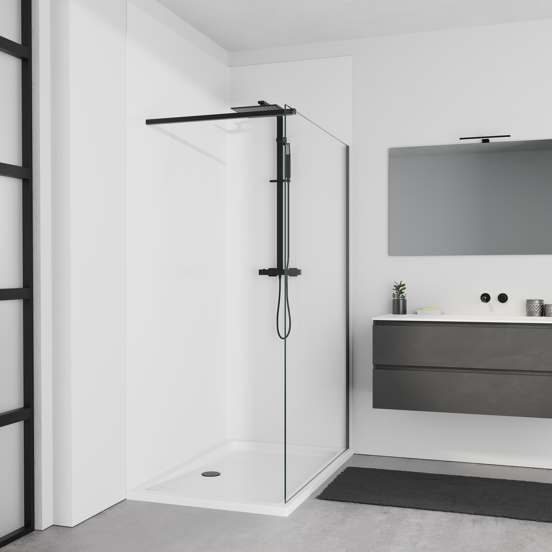 Linie Wall panneaux muraux de douche 140 x 90 x 260 cm acrylique blanc brillant