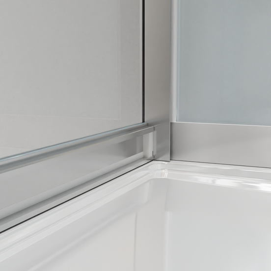 Luca Varess Talan Duschkabine: Schiebetür, 90 x 90 cm, Klarglas, Chrom Profil, matt