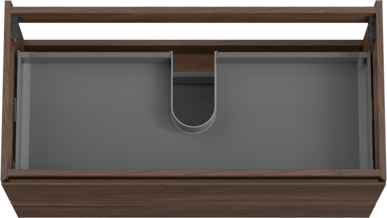 Storke Edge zwevende wastafelonderkast 105 x 52 cm notenhout 2 lades