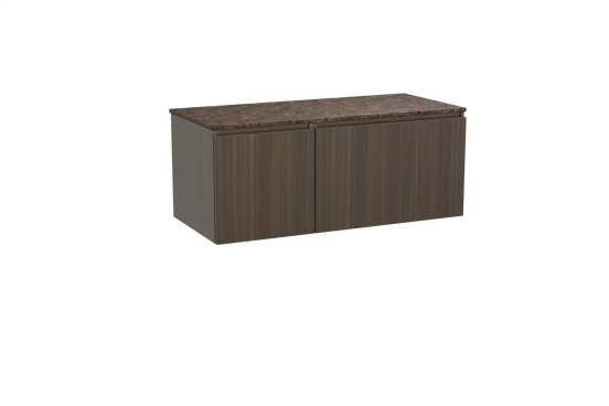 Balmani Sfera zwevend badmeubel 120 x 55 cm eucalyptus met Stretto enkel of dubbel wastafelblad in marmer dark emperador