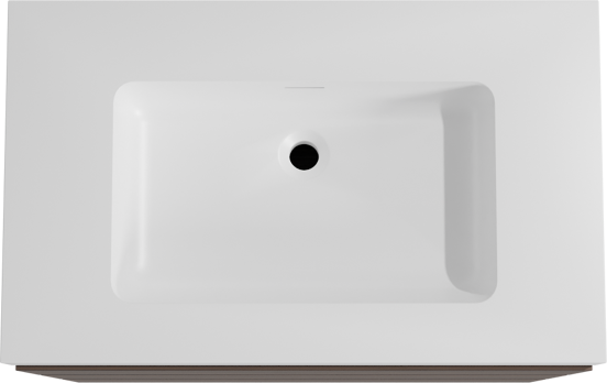 Storke Edge meuble salle de bains à poser 85 x 52 cm noyer avec Mata High plan simple en solid surface blanc mat