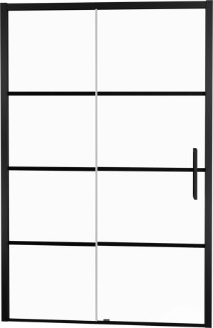 Balmani Senses Design porte coulissante à gauche 160 cm x 210 cm verre Lined, Profil noir