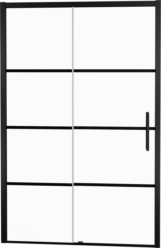Balmani Senses Design porte coulissante à gauche 140 cm x 210 cm verre Lined, Profil noir
