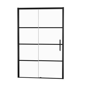 Balmani Senses Design porte coulissante à gauche 140 cm x 210 cm verre Lined, Profil noir