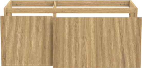 Balmani Fila zwevende wastafelonderkast 120 x 55 cm asymmetrisch rechts fineer naturel eiken 4 lades